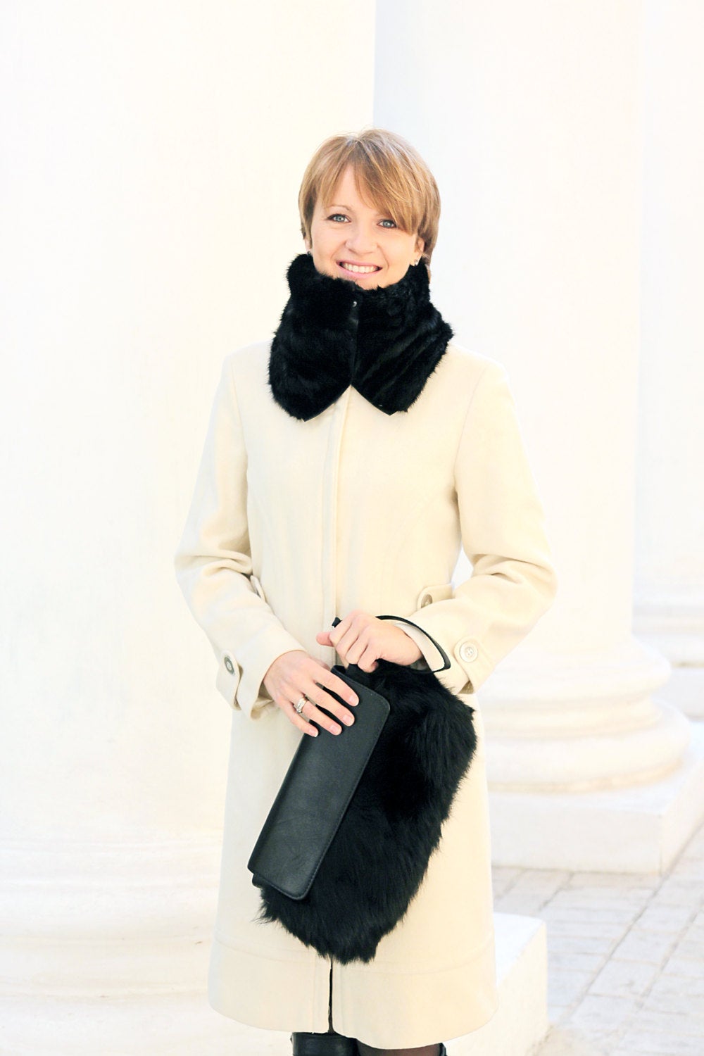Black Mink Fur Snood