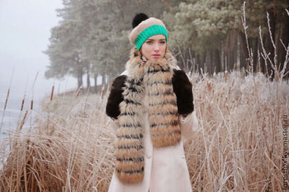 natural look fur scarf for women