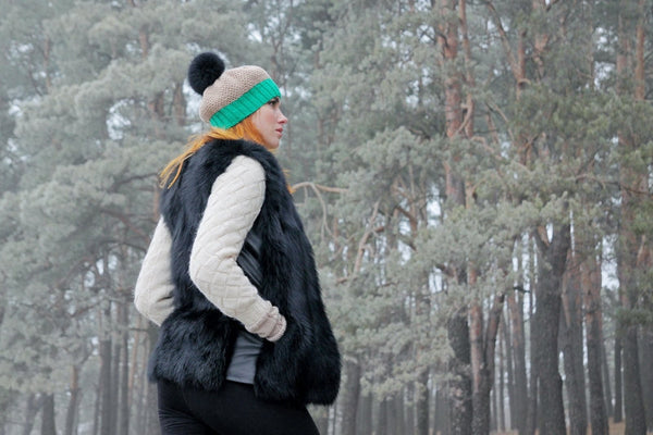 fox fur vest short