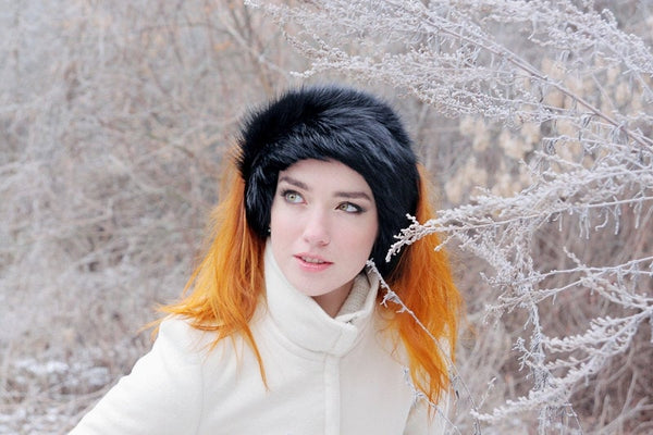 fox fur headband women