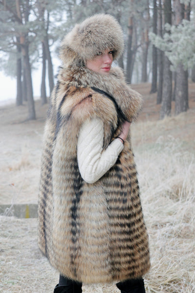 raccoon fur vest for women