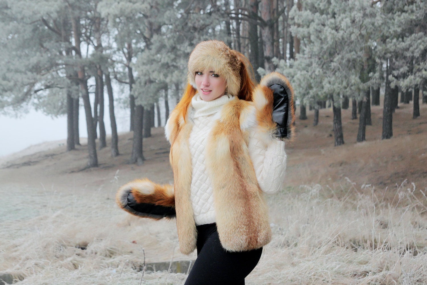 fur headband