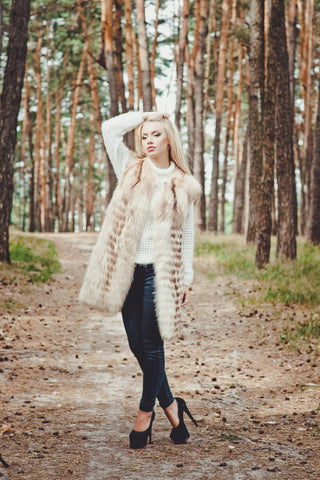 genuine fur raccoon vest