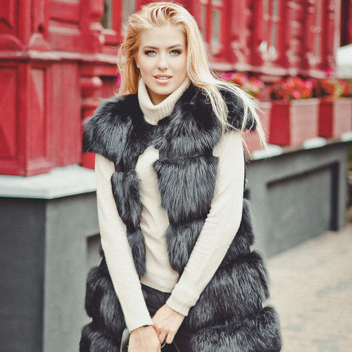 black fox fur vest new york