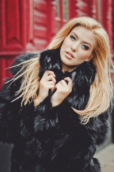 designer fox fur coat