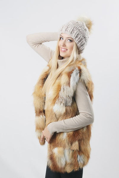 fox fur vest plus size ladies