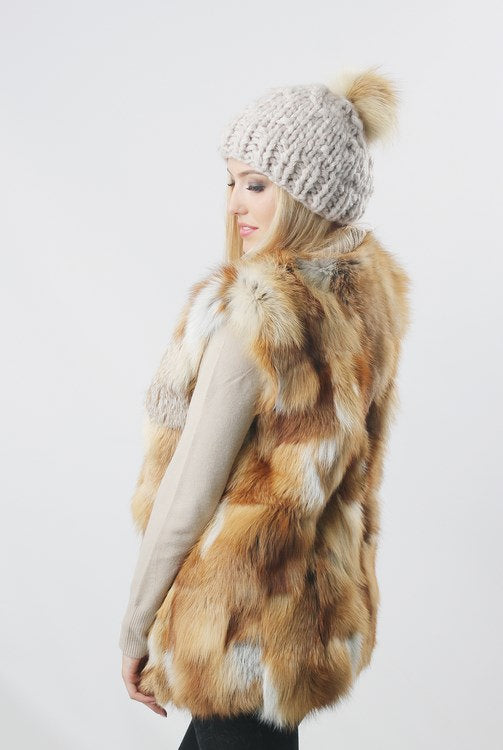 cheap fox fur vest