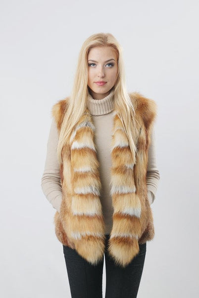 fox fur vest wihout belt