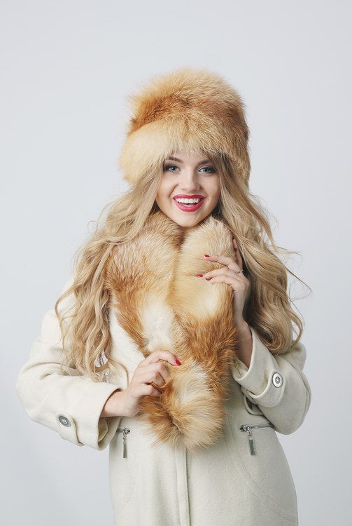 genuine fox fur collar