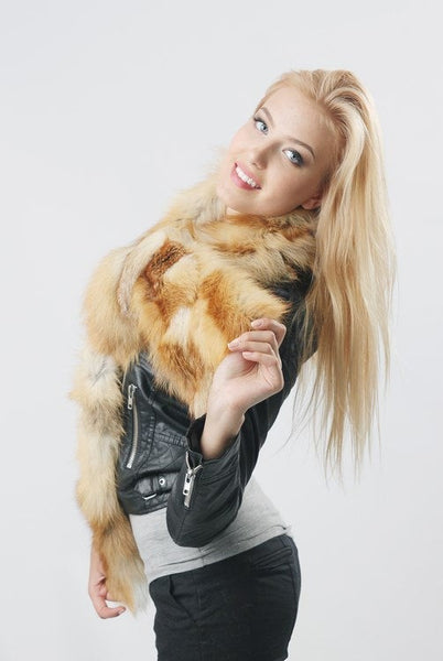 cheap fox fur scarfs