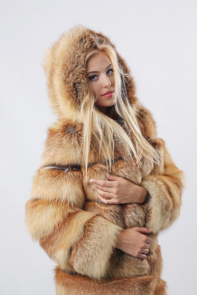 real women fox fur coat