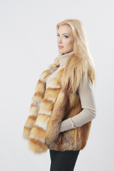 fox fur vest short