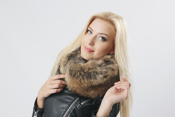 raccoon fur snood women