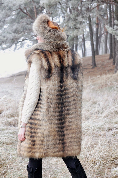 raccoon fur headband for ladies