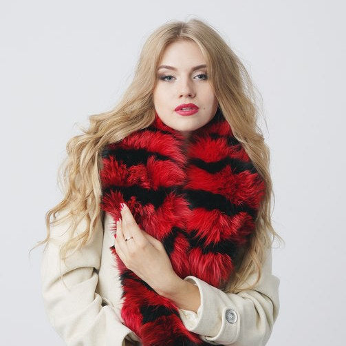 raccoon fur ladies collar fur scarf