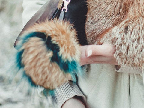 fox fur bag charm