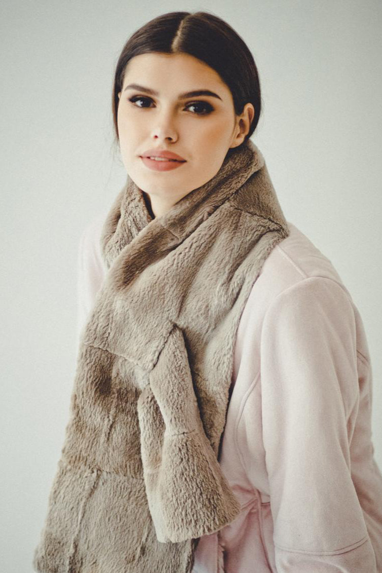 Grey Beaver Fur Scarf