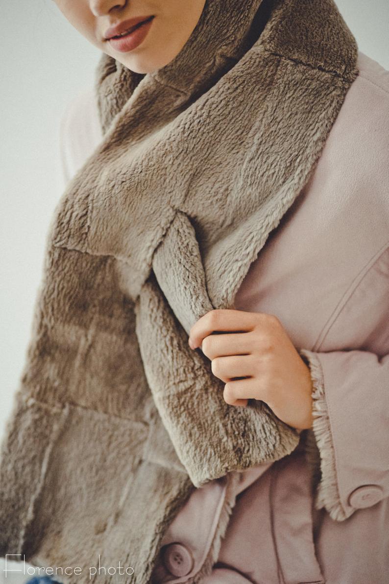 Grey Beaver Fur Scarf