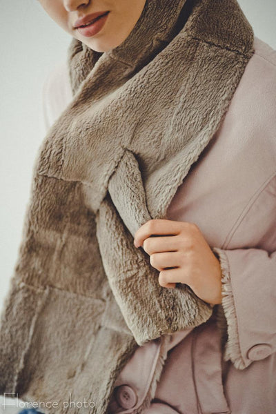Grey Beaver Fur Scarf