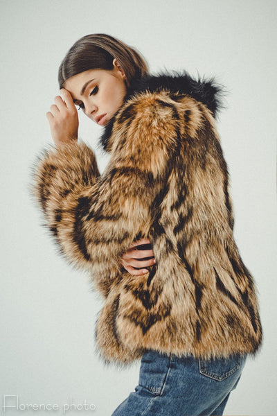 raccoon fur womens jacket