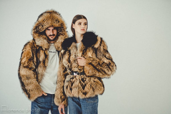 raccoon fur jacket cheap