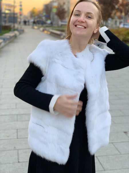 Rabbit Fur Vest (White)