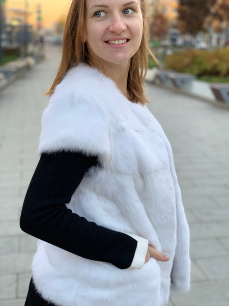 Rabbit Fur Vest (White)